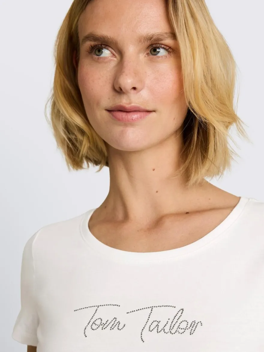 Tom Tailor t-paita Logo Rhinestones