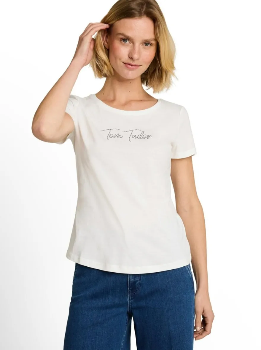 Tom Tailor t-paita Logo Rhinestones
