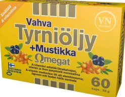 Vahva Tyrniöljy+Mustikka Omegat 60 kaps - ravintolisä Via Naturale