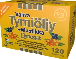 Vahva Tyrniöljy+Mustikka Omegat 120 kaps - ravintolisä Via Naturale