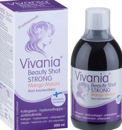 Vivania Beauty Shot Strong Mango-Meloni Kollageeni-hyaluronihappo-sinkki 500 ml