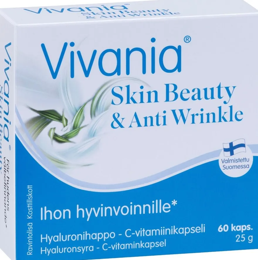 Vivania Skin Beauty & Anti Wrinkle hyaluronihappo + C kapseli 60 kaps
