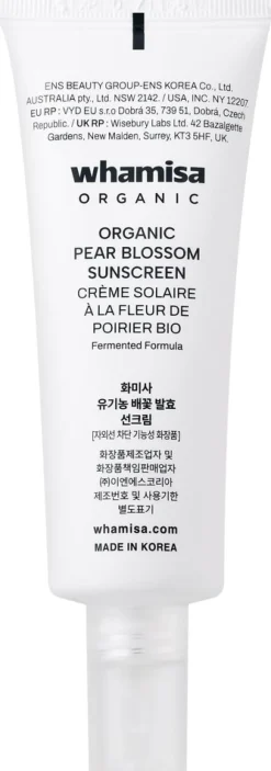 Whamisa Organic Pear Blossom Sunscreen Aurinkosuoja 50ml