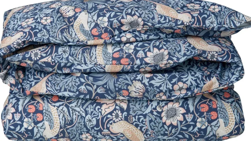 William Morris pussilakana 150x210cm Strawberry Thief sininen 6x1kpl