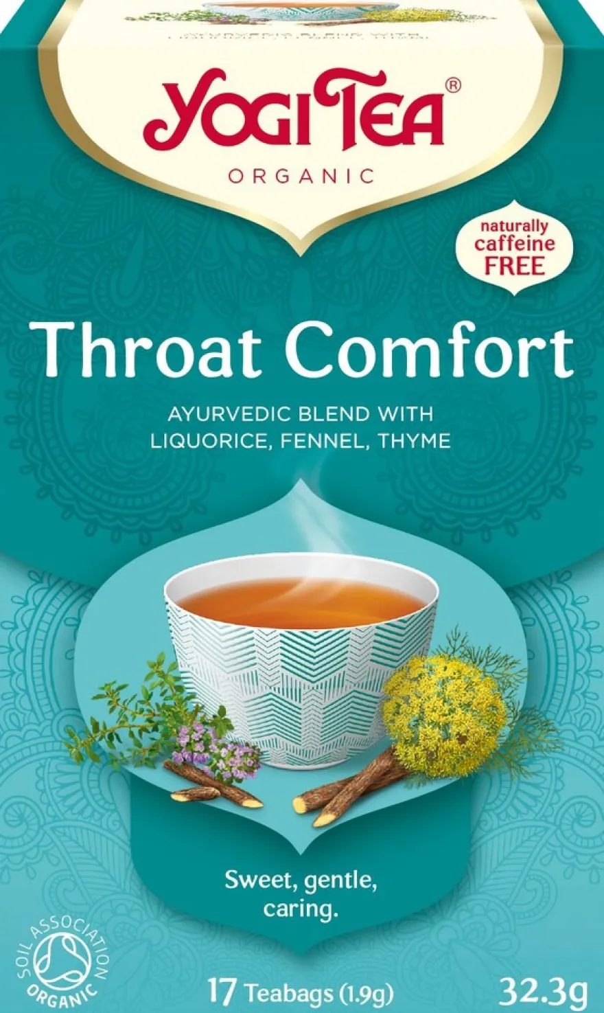 Yogi Tea Luomu Throat Comfort Yrtti-maustetee Ayurvedinen 17x1,9g