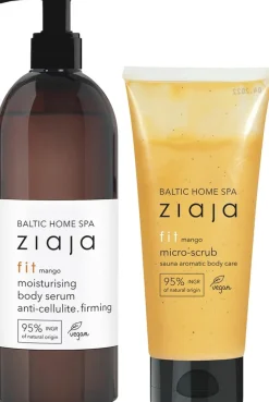 Ziaja baltic home spa fit kosteuttava vartaloseerumi 400 ml + mango mikrokuorinta 190 ml