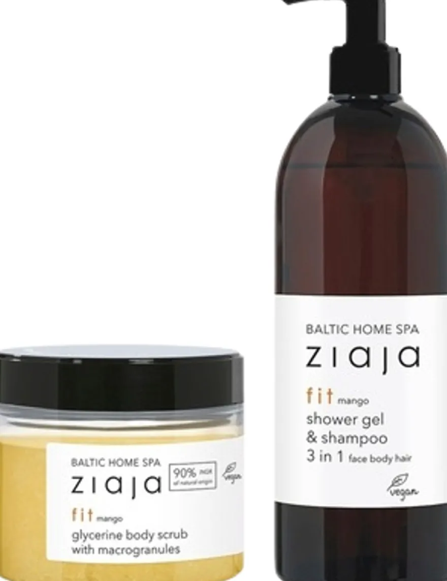 Ziaja Baltic Home Spa Fit vartalokuorinta + 3in1 suihkugeeli setti