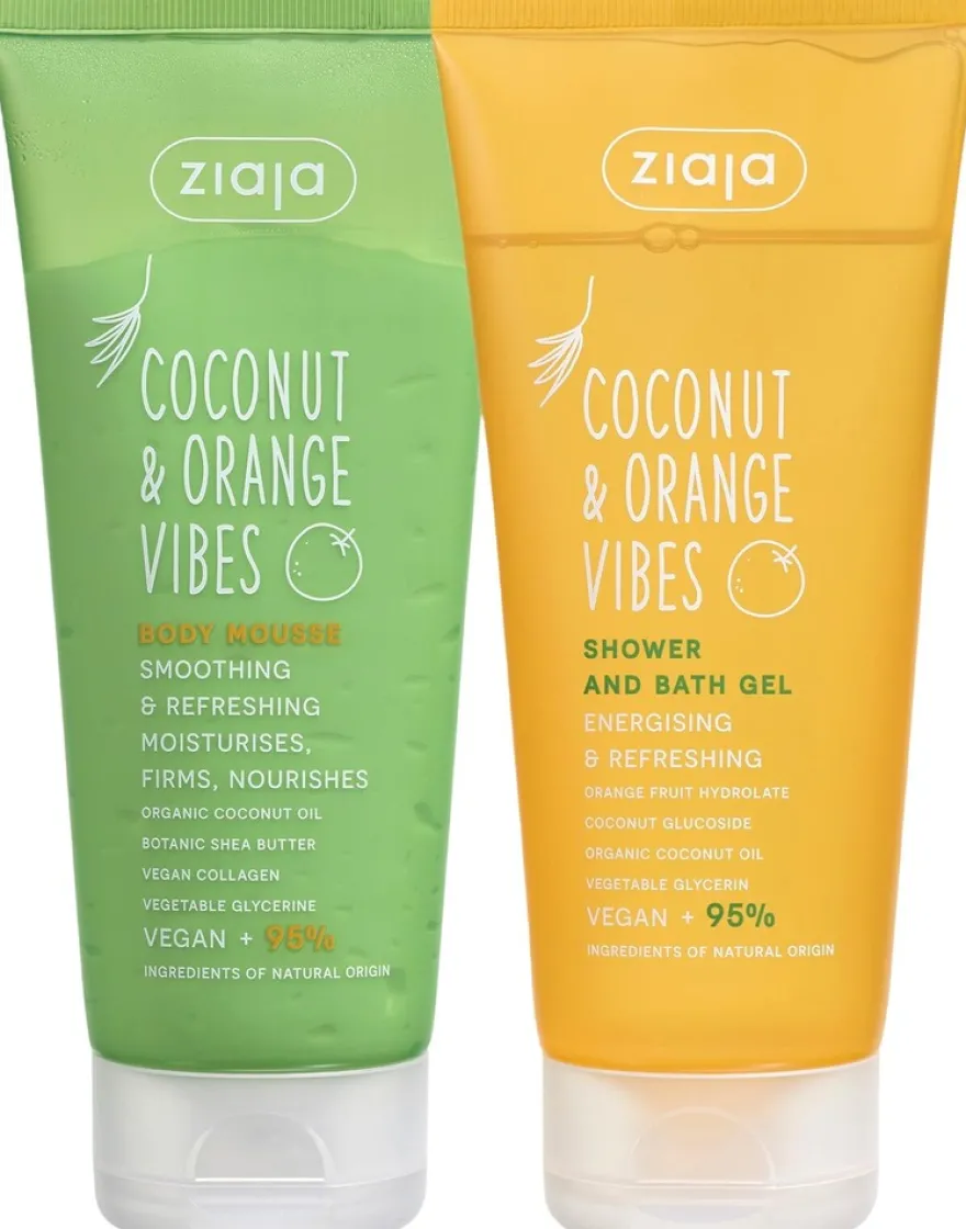 Ziaja Coconut&Orange vibes vartalomousse+suihkugeeli 200+200 ml setti